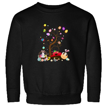 Discover Ladybug Easter Day Funny Ladybug With Eggs Sweatshirts