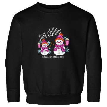 Discover Coffee Fun I m Just Chillin Snowman with Coffee Mom and Me Sweatshirts