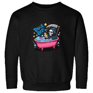 Discover Duck Pet Off Grim Reaper Spooky Snarky Skeletons Funny Sweatshirts