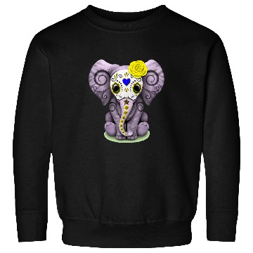Discover Elephant Pet sugar skull yellow rose elephant day of Deads halloween Sweatshirts
