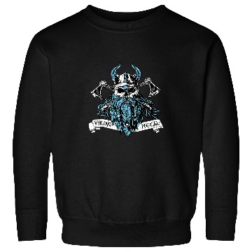 Discover Viking Warrior Metal Viking Skull Norse Mythology Valhalla Sweatshirts