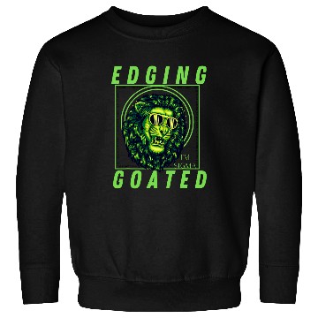 Discover Lion Pet Edging Goated Sigma Lion Ironic Brainrot Meme 1 Sweatshirts
