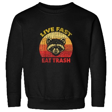 Discover Raccoon Pet Live Fast Eat Trash Funny Raccoon Waschbar Vintage Sweatshirts