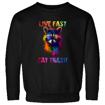 Discover Raccoon Pet Live Fast Eat Trash Panda Colorful Sweatshirts