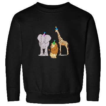 Discover Lion Pet Party Animal Theme Elephant Giraffe Lion Sweatshirts