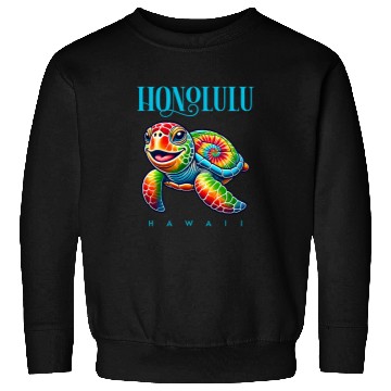 Discover Turtle Pet Honolulu Hawaii Smiling Tie Dye Sea Turtle Sweatshirts