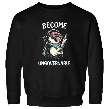 Discover Penguin Pet Become Ungovernable Meme Funny Penguin Meme Retro 11 Sweatshirts