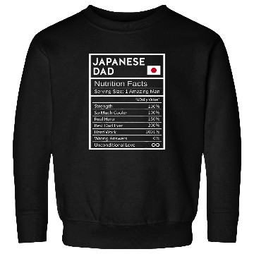 Discover Mens Japanese Dad Nutrition Facts National Pride Gift For Dad Sweatshirts
