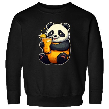 Discover Panda Pet Drinking Lemonade Panda Bear Soda Pop Summer Teddy Bears 1 Sweatshirts