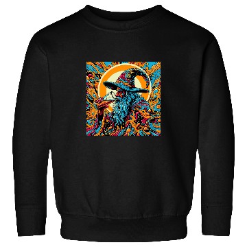 Discover Beer Fun psychedelics Art Trippy Navy Blue Weird Wizard Drinking Beer Sweatshirts
