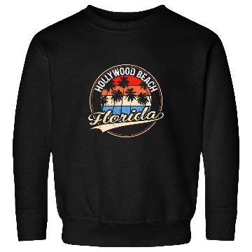 Discover vintages Hollywood Beach Florida Palm Tree Beach Sweatshirts