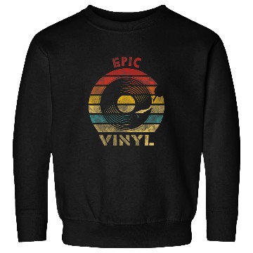 Discover Epic Vinyl Retro Record vintages Music Sweatshirts