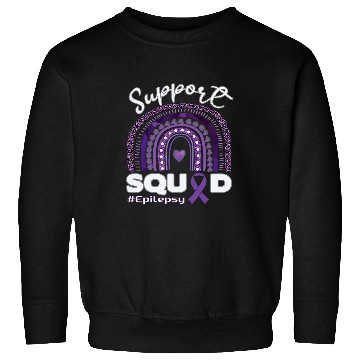 Discover Epilepsy Support Squad Purple Ribbon Sweatshirts