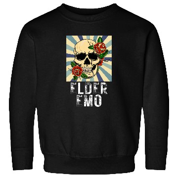 Discover Elder Emo Funny Emo Music Fan Scene Alternative 90s Kids Pun 9 Sweatshirts