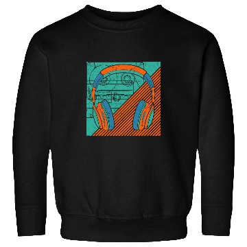 Discover 80s Music Lover Eighties Generation Retro Headphones Sweatshirts
