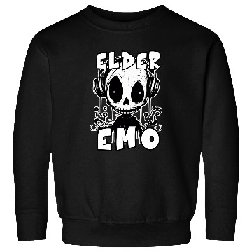 Discover Elder Emo Older Punk Goth Emo Music Lovers Funny Saying 1 Sweatshirts