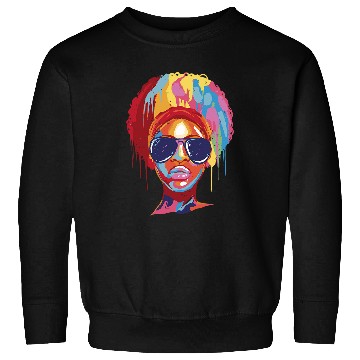 Discover Afro Black Girl Art Paint Sweatshirts