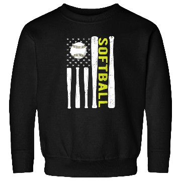 Discover American Flag Softball Team vintages USA Sweatshirts