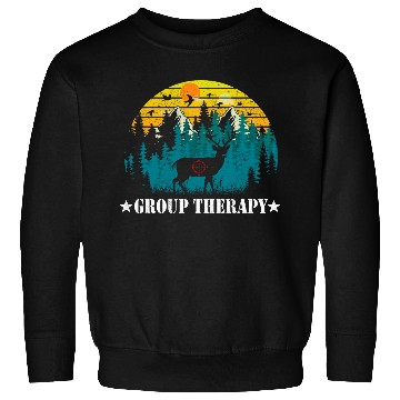 Discover This Is What I Call Group Therapy Funny Retro Hunting Deer Sweatshirts