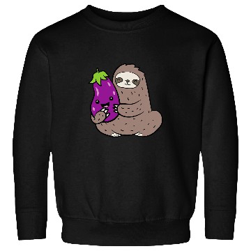 Discover Sloth Pet With Vegetable Cute Eggplant And Sloth Sweatshirts