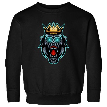 Discover Owl Pet Gorilla Face Angry Growling Scary Silverback Gorilla King Sweatshirts