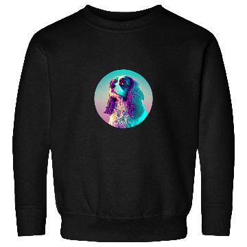 Discover Cavalier King Charles Spaniel Synthwave 80s Nostalgia Sweatshirts