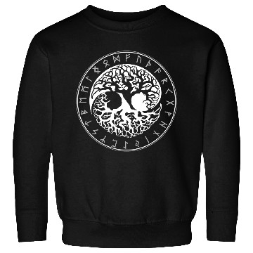 Discover Yggdrasil Ying Yang Sacred Tree Viking Symbol Sweatshirts