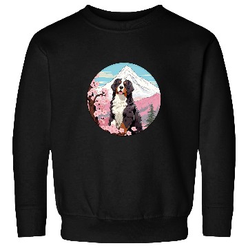 Discover Bernese Mountain Dog Mount Fuji Funny Japan Sweatshirts