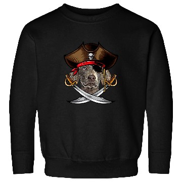 Discover Funny Weimaraner Dog Pirate Captain Halloween Sweatshirts
