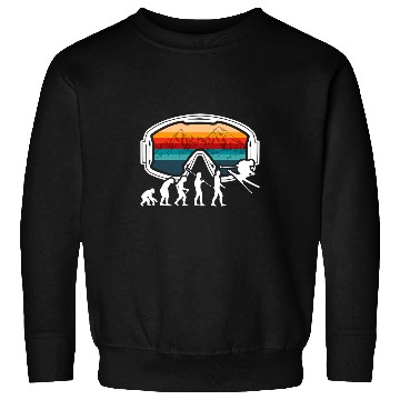 Discover Skiing Ski Evolution Vintag Winter Sport Ski Enthusiasts Sweatshirts