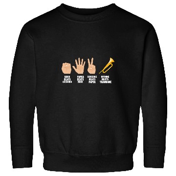 Discover Funny Rock Paper Scissors Trombone Sweatshirts