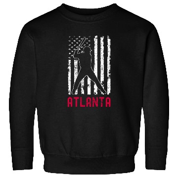 Discover Atlanta American Flag Baseball Weathered Sweatshirts