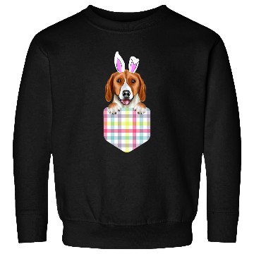 Discover Easter Plaid American Foxhound Bunny Dog In Pocket Sweatshirts