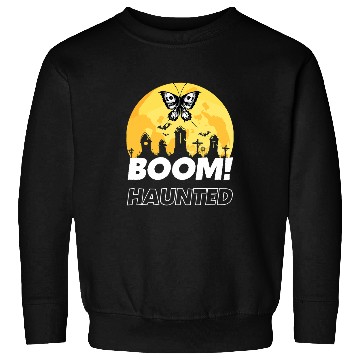 Discover Halloween Haunted Mansion Spooky Skull Butterfly Graveyard Sweatshirts