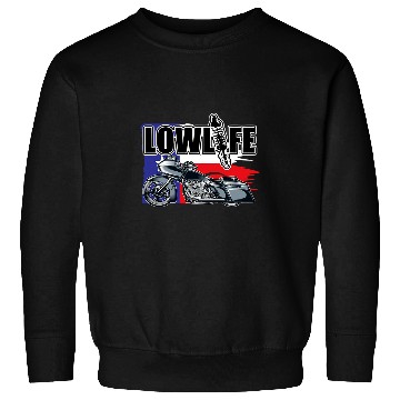 Discover Bagger Motorcycle Texas Flag  Chicano Vicla Lowrider Bikes Sweatshirts