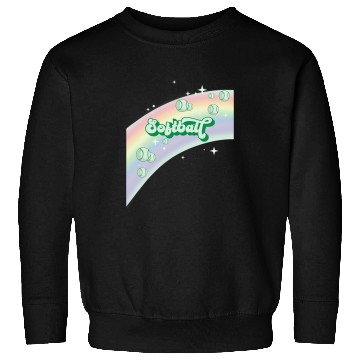 Discover I Love Softball Pastel Rainbow Stars Aesthetic Kelly Green Sweatshirts