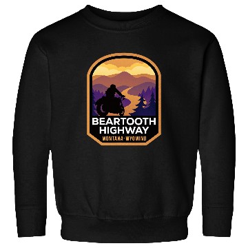 Discover Beartooth Highway Montana Wyoming Motorcycle Biker Sweatshirts