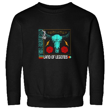 Discover Cow Lover American West Land Of Legends Cow Skull Cow Fan Gift Far Sweatshirts