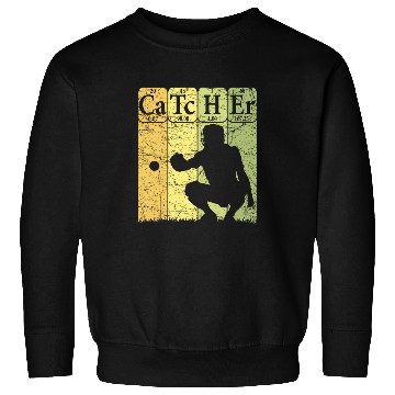Discover Baseball Periodic Table Elements Nerd Baseball Catcher Retro 2 Sweatshirts
