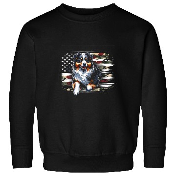 Discover Australian Shepherd Vector USA Flag Sweatshirts