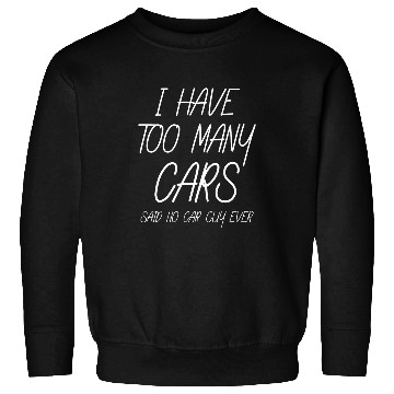 Discover I have too many Carss said no Car Guy ever Auto Engine Garage Sweatshirts
