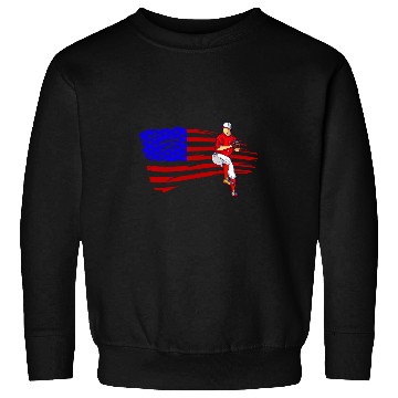 Discover Baseball Pitcher American Flag USA Flag Baseball Sweatshirts