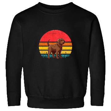 Discover Chocolate Labrador Sunset Retro Dog vintages Design Mom Dad Sweatshirts