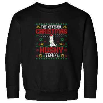 Discover Christmas Husky Team Husky Wearing Santa Hat Xmas Sweatshirts