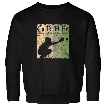 Discover Baseball Periodic Table Elements Nerd Baseball Catcher Retro Sweatshirts