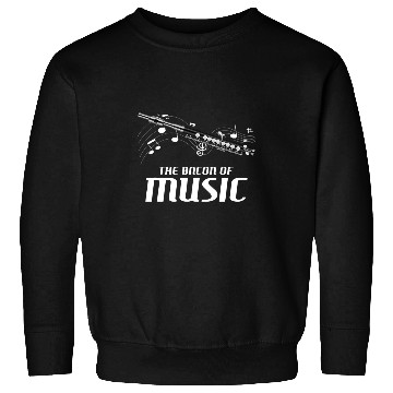 Discover Funny Piccolo Player Flutist Instrument Bacon Of Music Sweatshirts