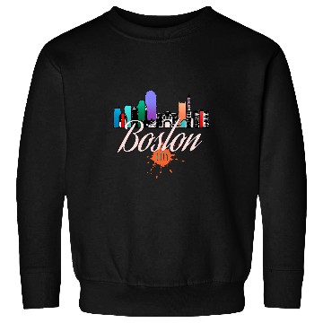 Discover Boston Skyline Colorful Art Sweatshirts