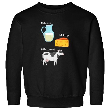 Discover Cow Lover Milk Cheese Cow Computer Nerd Geek Coder Funny Design Sweatshirts