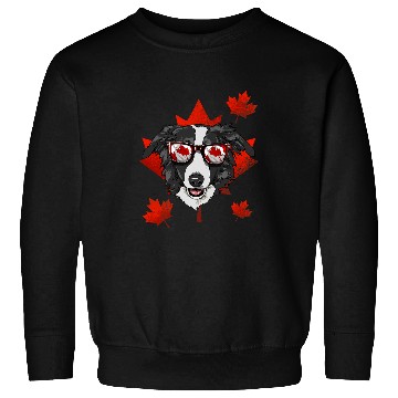 Discover Canadian Border Collie Maple Tree Leaf Canada Flag Dog Lover Sweatshirts