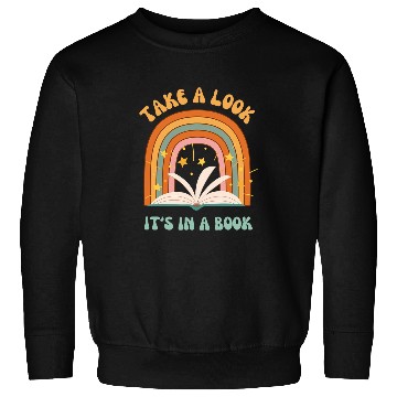 Discover Groovy vintages Rainbow Reading Take A Look Its In A Book Sweatshirts